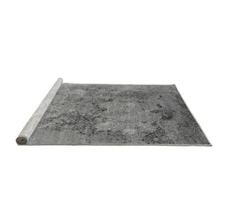 Sideview of Machine Washable Oriental Gray Industrial Rug, wshurb2760gry