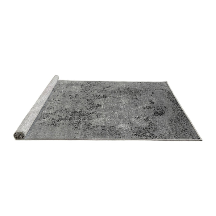 Sideview of Machine Washable Oriental Gray Industrial Rug, wshurb2760gry
