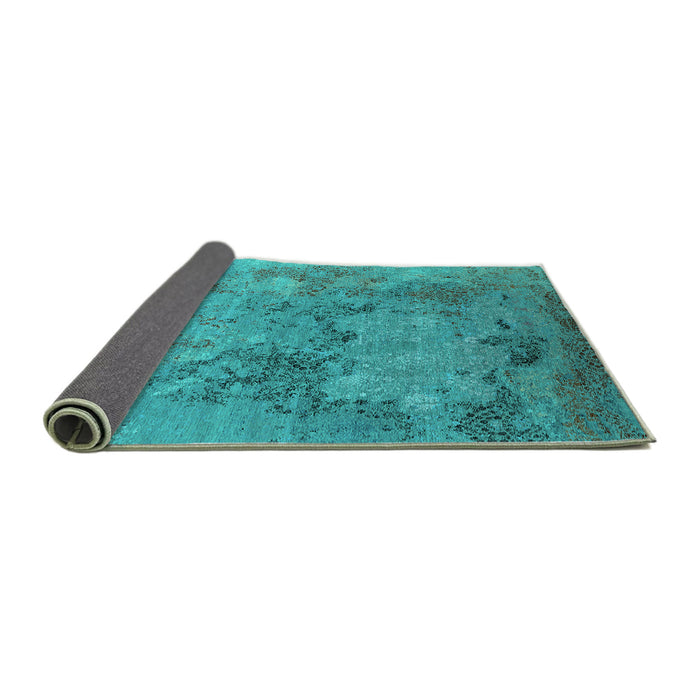 Sideview of Oriental Turquoise Industrial Rug, urb2760turq