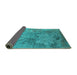 Sideview of Oriental Turquoise Industrial Rug, urb2760turq