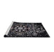 Sideview of Machine Washable Industrial Modern Black Rug, wshurb2761