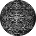 Round Oriental Gray Industrial Rug, urb2761gry