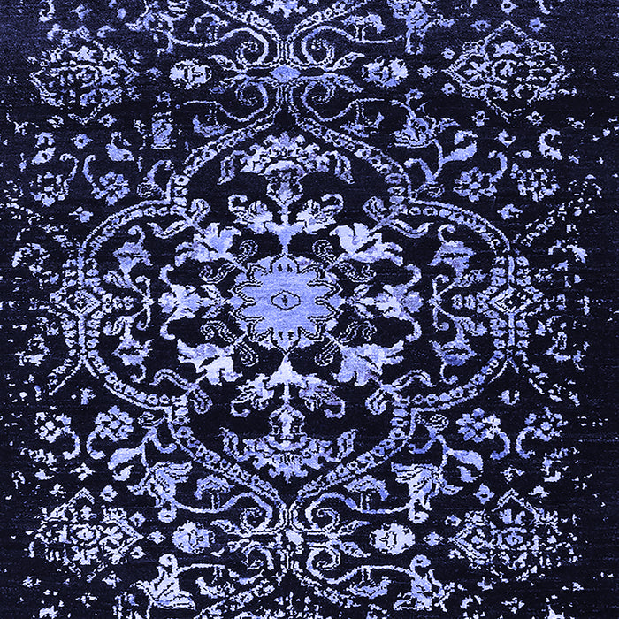 Machine Washable Oriental Blue Industrial Rug, wshurb2761blu