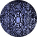 Round Oriental Blue Industrial Rug, urb2761blu