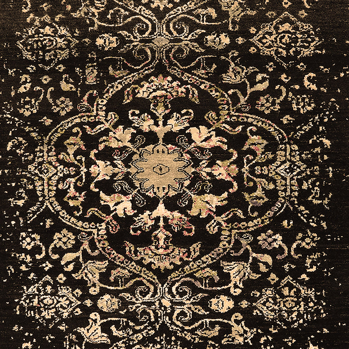 Machine Washable Oriental Brown Industrial Rug, wshurb2761brn