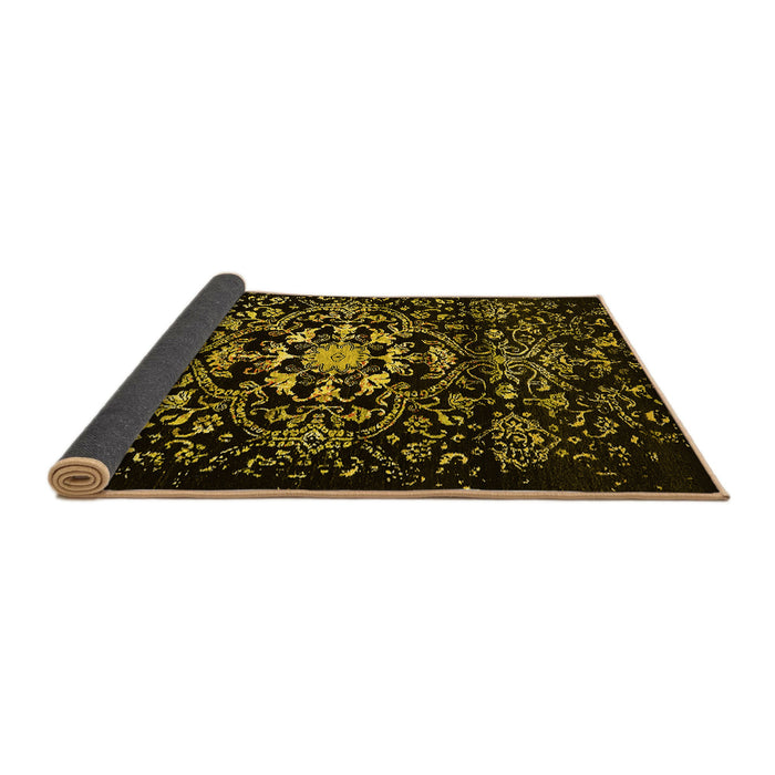 Sideview of Oriental Yellow Industrial Rug, urb2761yw