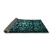 Sideview of Oriental Turquoise Industrial Rug, urb2761turq