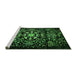 Sideview of Machine Washable Oriental Green Industrial Area Rugs, wshurb2761grn