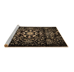 Sideview of Machine Washable Oriental Brown Industrial Rug, wshurb2761brn