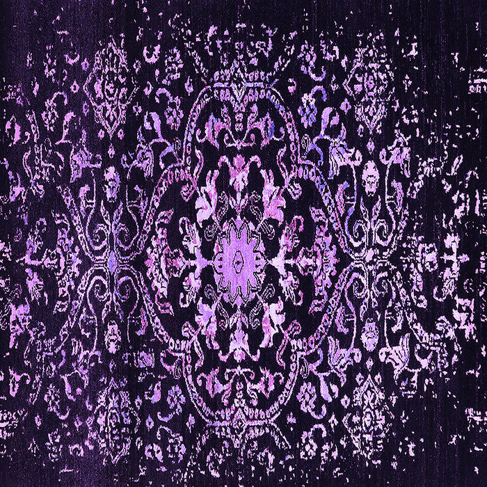 Square Machine Washable Oriental Purple Industrial Area Rugs, wshurb2761pur