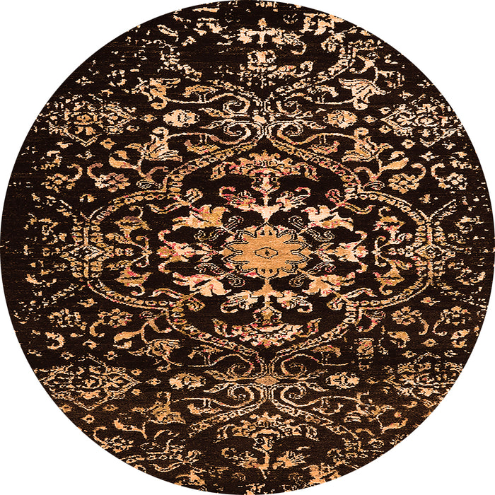 Round Oriental Orange Industrial Rug, urb2761org