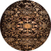 Round Oriental Orange Industrial Rug, urb2761org