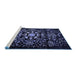 Sideview of Machine Washable Oriental Blue Industrial Rug, wshurb2761blu