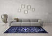 Machine Washable Oriental Blue Industrial Rug in a Living Room, wshurb2761blu