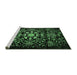 Sideview of Machine Washable Oriental Emerald Green Industrial Area Rugs, wshurb2761emgrn