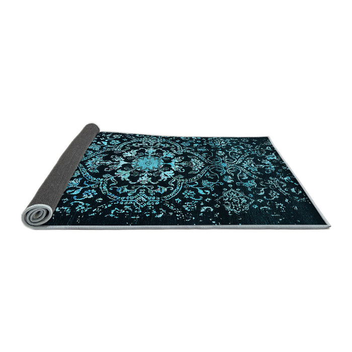 Sideview of Oriental Light Blue Industrial Rug, urb2761lblu