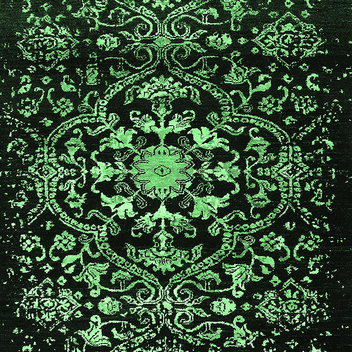 Machine Washable Oriental Emerald Green Industrial Area Rugs, wshurb2761emgrn