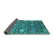 Sideview of Oriental Turquoise Industrial Rug, urb2762turq