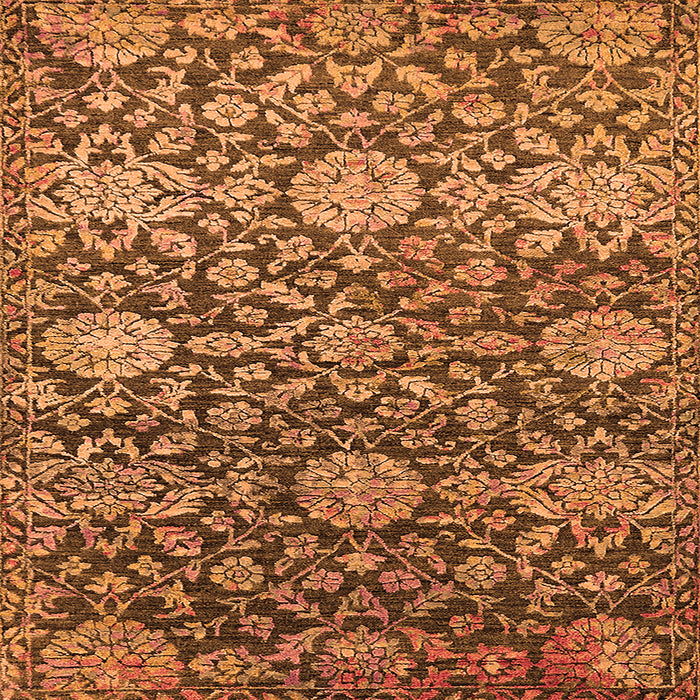 Square Oriental Orange Industrial Rug, urb2762org