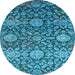 Round Oriental Light Blue Industrial Rug, urb2762lblu