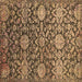 Square Machine Washable Oriental Brown Industrial Rug, wshurb2762brn