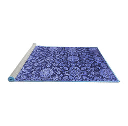 Sideview of Machine Washable Oriental Blue Industrial Rug, wshurb2762blu
