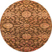 Round Oriental Orange Industrial Rug, urb2762org