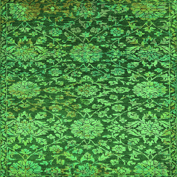 Square Oriental Green Industrial Rug, urb2762grn