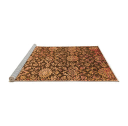 Sideview of Machine Washable Oriental Orange Industrial Area Rugs, wshurb2762org
