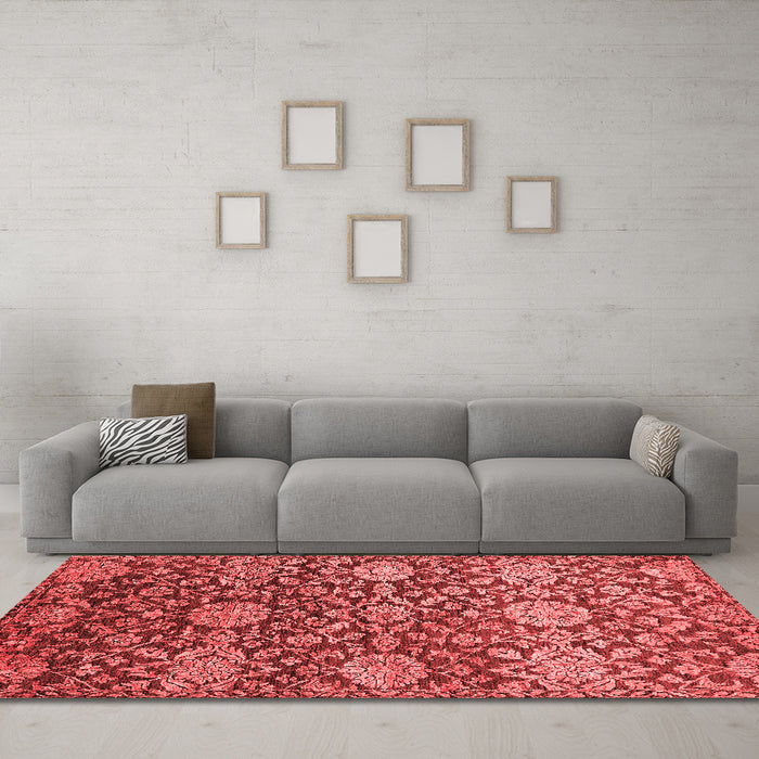 Industrial Red Washable Rugs
