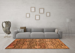 Machine Washable Oriental Orange Industrial Area Rugs in a Living Room, wshurb2762org