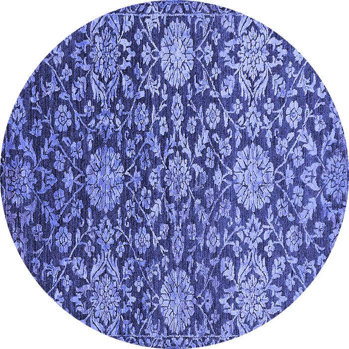 Round Oriental Blue Industrial Rug, urb2762blu