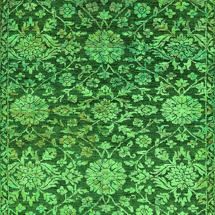 Machine Washable Oriental Green Industrial Area Rugs, wshurb2762grn