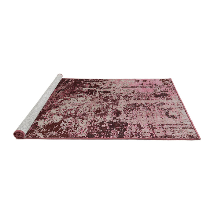Sideview of Machine Washable Industrial Modern Saffron Red Rug, wshurb2763