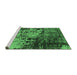 Sideview of Machine Washable Oriental Emerald Green Industrial Area Rugs, wshurb2763emgrn