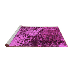 Sideview of Machine Washable Oriental Pink Industrial Rug, wshurb2763pnk