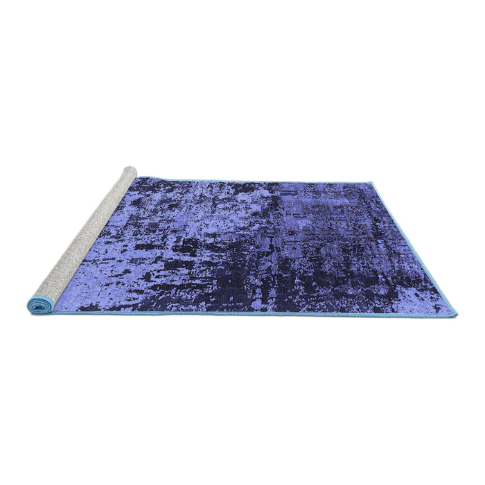 Sideview of Machine Washable Oriental Blue Industrial Rug, wshurb2763blu