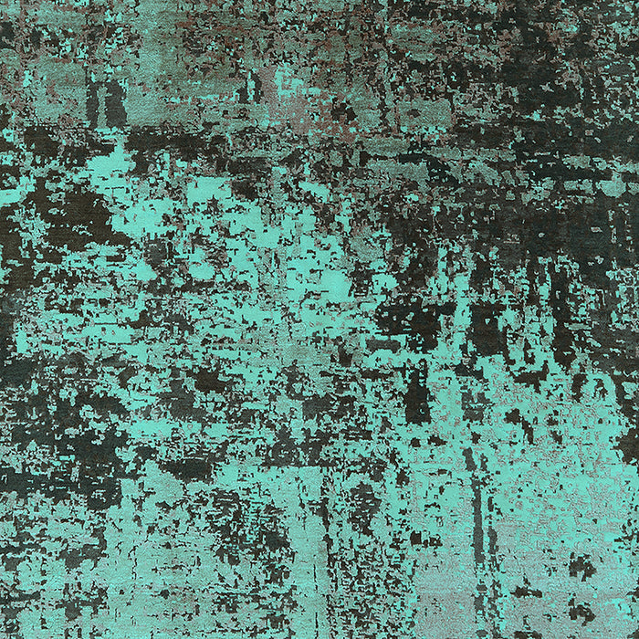 Machine Washable Oriental Turquoise Industrial Area Rugs, wshurb2763turq