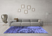 Machine Washable Oriental Blue Industrial Rug in a Living Room, wshurb2763blu