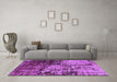 Machine Washable Oriental Purple Industrial Area Rugs in a Living Room, wshurb2763pur