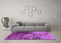 Machine Washable Oriental Purple Industrial Rug, wshurb2763pur