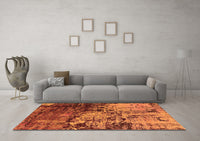 Machine Washable Oriental Orange Industrial Rug, wshurb2763org