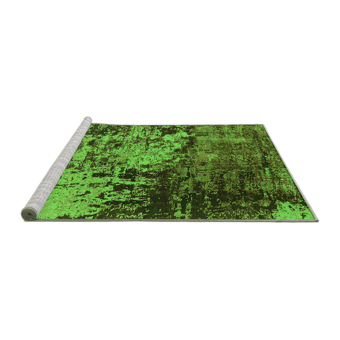 Sideview of Machine Washable Oriental Green Industrial Area Rugs, wshurb2763grn
