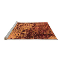 Sideview of Machine Washable Oriental Orange Industrial Area Rugs, wshurb2763org