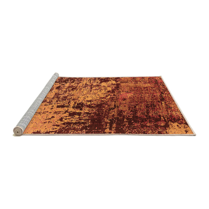 Sideview of Machine Washable Oriental Orange Industrial Area Rugs, wshurb2763org