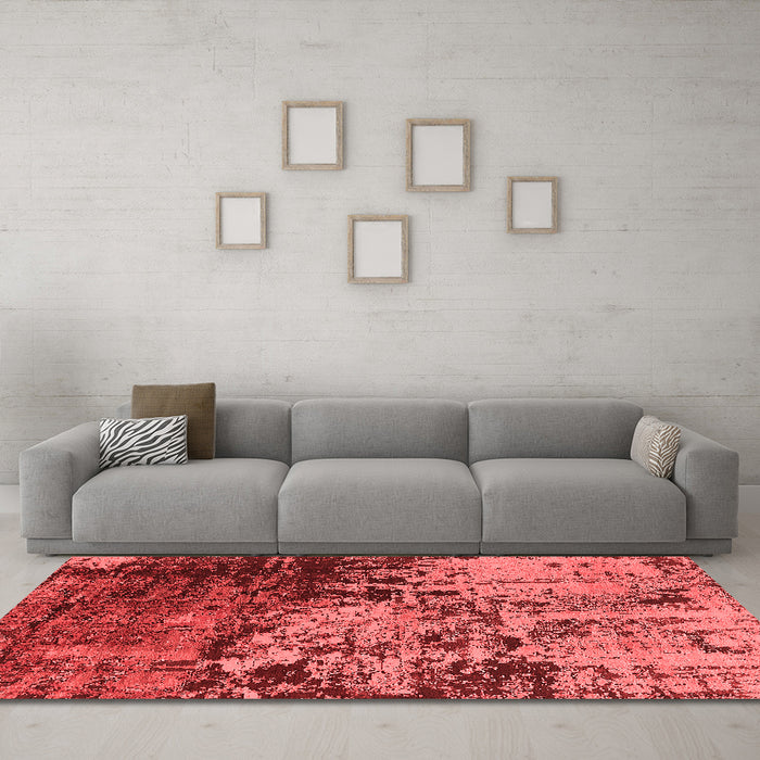 Industrial Red Washable Rugs