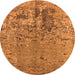 Round Oriental Orange Industrial Rug, urb2764org