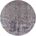 Round Mid-Century Modern Cloudy Gray Oriental Rug, urb2764