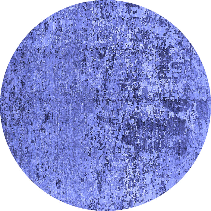 Round Oriental Blue Industrial Rug, urb2764blu