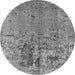 Round Oriental Gray Industrial Rug, urb2764gry